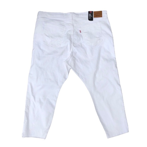 Levi’s Premium Wedgie Skinny Distressed Size 24W White Crop High Waist - Picture 8 of 16